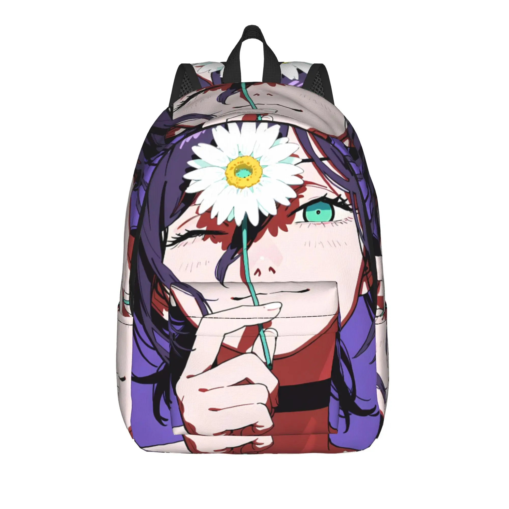 Kobeni nervous anime Backpack Girl Chainsaws Mans Soft Backpacks Polyester Cool School Bags Outdoor Custom Rucksack