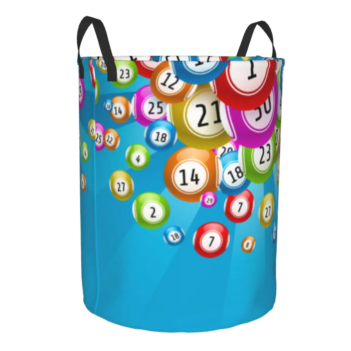 Foldable Laundry Basket for Dirty Clothes Lottery Game With Numbers And Balls Print Storage Hamper Kids and Baby Home Organizer