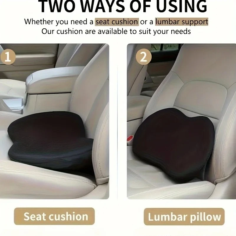 Cojín de Asiento para Coche, Cojín de Espuma Viscoelástica, Confort Ergonómico para Conducir, Soporte Instantáneo para el Dolor Lumbar, Cojín para Silla de Oficina