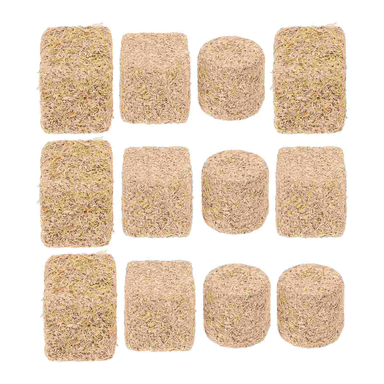 

12 Pcs Haystack Model Exquisite Decoration Little Haystacks Decorations Toy Bales Props Miniature House Wood Straw