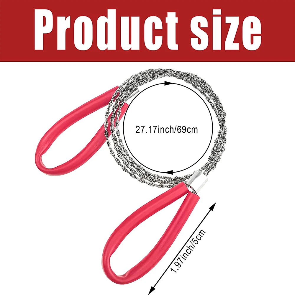 Stainless Steel Cable Saw Metal Wire Hand Pocket String Rope Emergency Survival PVC Pipe Cutting Tool for Wood Camping Hiking