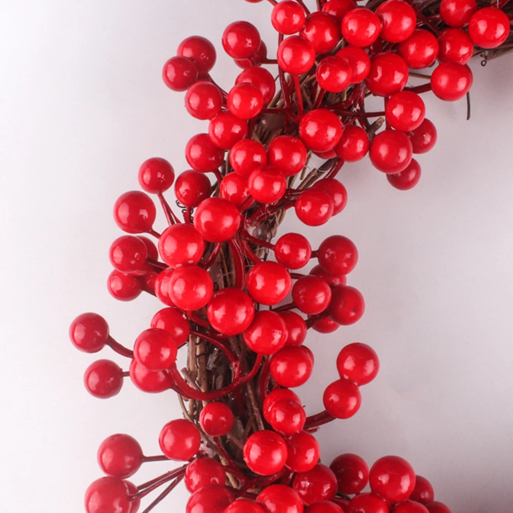 

Artificial Berry Wreath Red Beaded Garland Christmas Decorations Ornaments Picks Home Rustic Wedding Fall Seasonal Holiday