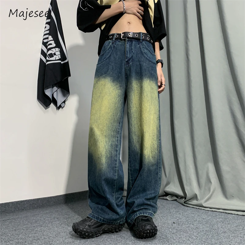 

Baggy Jeans Men Summer Gothic Harajuku Basic Daily High Street Simple Full Length Trousers Denim Clothing Teens Hip Hop Cozy BF