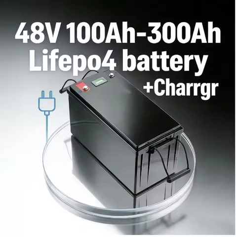 48V LiFePO4 Battery 100Ah 200Ah 300Ah LiFePO4 Lithium Battery Solar Battery RV Battery Off-Grid Battery Bluetooth Battery High C