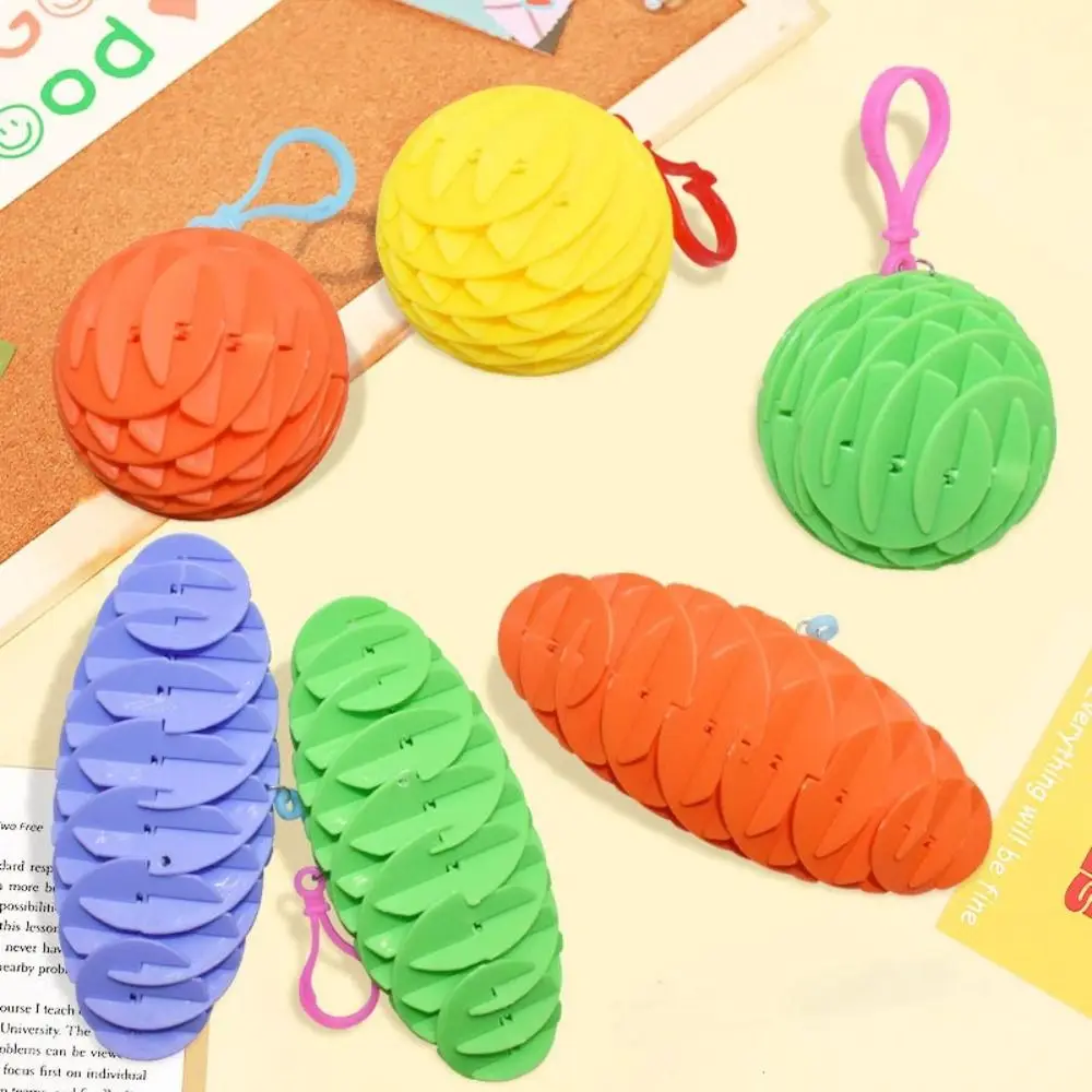 Plastic Worm Big Fidget Toy Sensory Stress Anxiety Relief Keychain Stress-Relieving Transforming Worm Toy Great Gift for ADHD