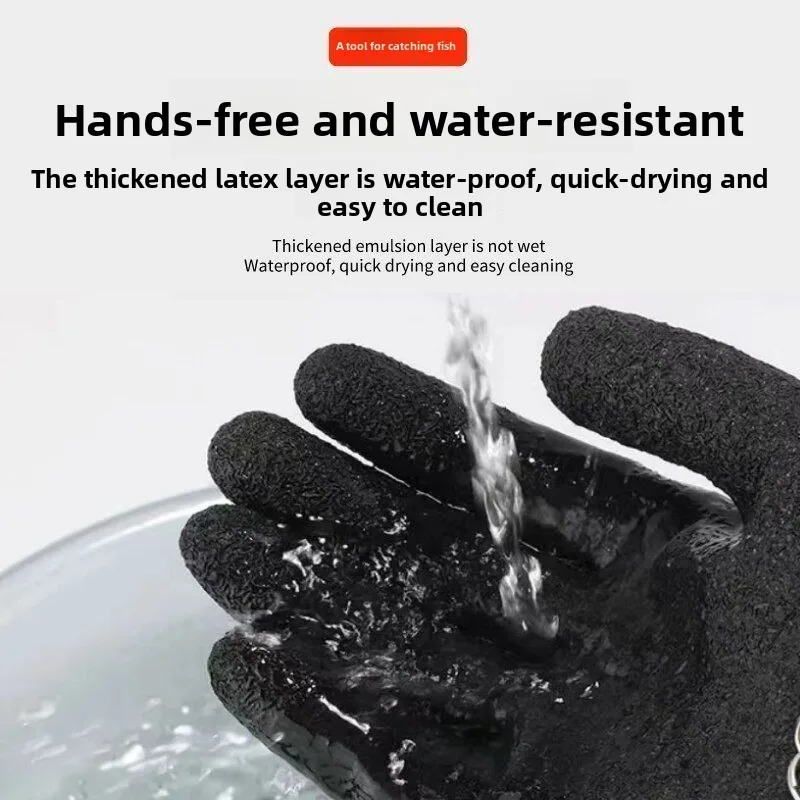 قطع مقاومة قفازات الصيد ثقب برهان عدم الانزلاق قبضة الصياد قفازات مقاوم للماء حماية اليد إغراء الصيد التعامل مع الأسماك