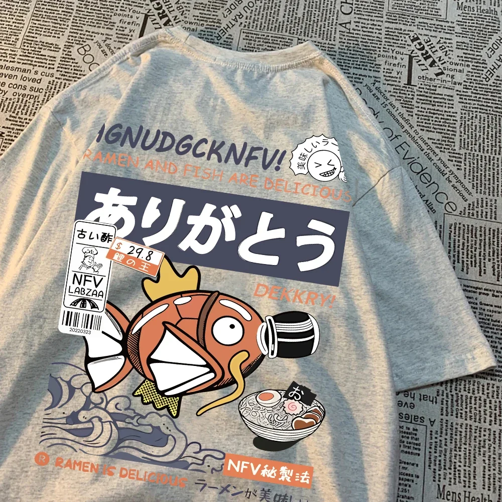 Interesante camiseta con estampado de peces de Sushi para mujer, camisetas informales de verano, camisetas de calle de Hip Hop, ropa suave transpirable para mujer