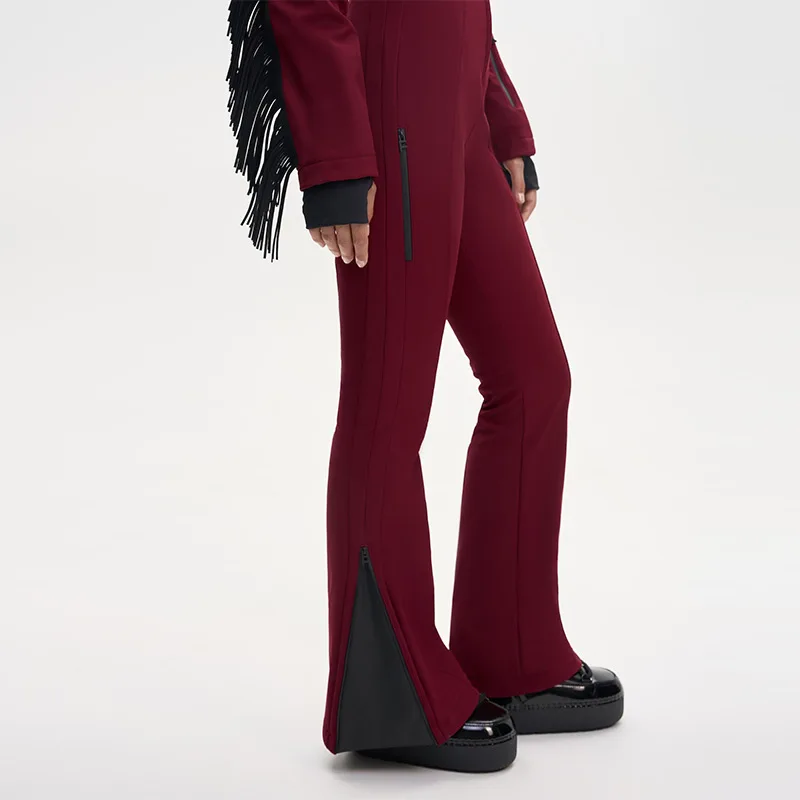 Jaqueta de Esqui Feminina com Capuz e Cinto, Cor Pura, Bonita e Quente, Roupas de Esqui para Lazer, Moda Feminina 2025, Novas Roupas Casuais