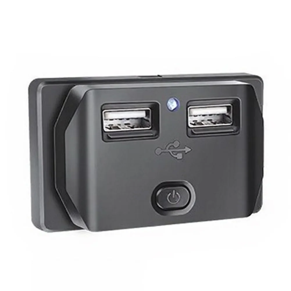 Dual USB Charger 12V 24V With On Off Switch Quick Charge Port For Car Truck Boat RV Marine For Golf Cart Wall Mount Socket