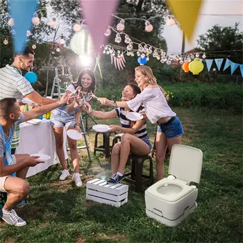 戶外便攜式露營馬桶,適用於房車旅行、遊艇等,老人、孕婦均可使用,節水式移動可拆卸沖水馬桶 10 最佳銷售 廁所露營 - №5