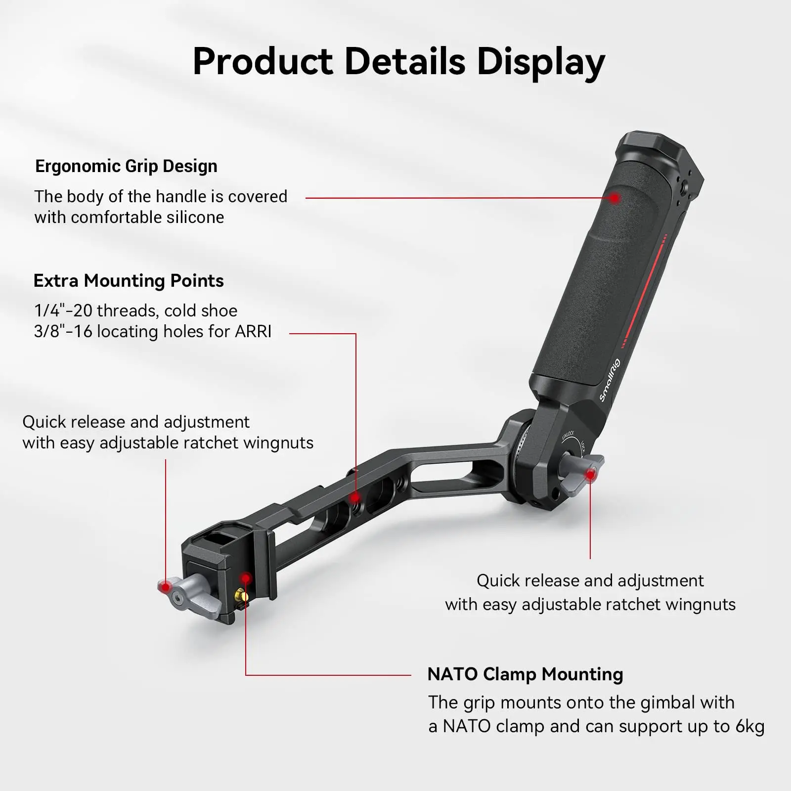 SmallRig Adjustable Handle Sling Handgrip for DJI RS 2 / RSC 2 / RS 3 / RS 3 Pro/ RS 3 Mini Gimbal Handheld Stabilizer 3028B Kit