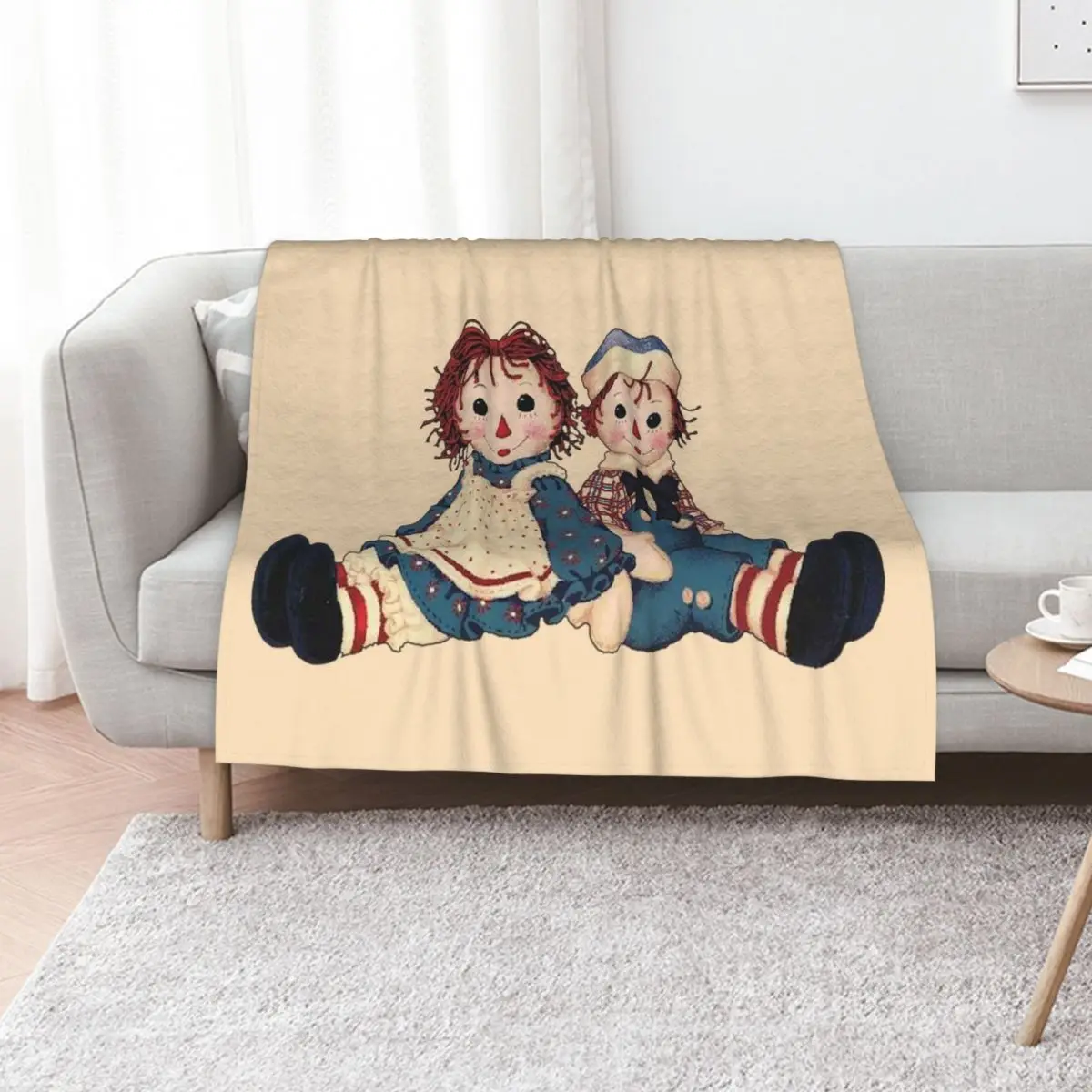 

Raggedy ann and raggedy andy Throw Blanket Kid'S Decorative Sofa Beach Beautifuls Blankets