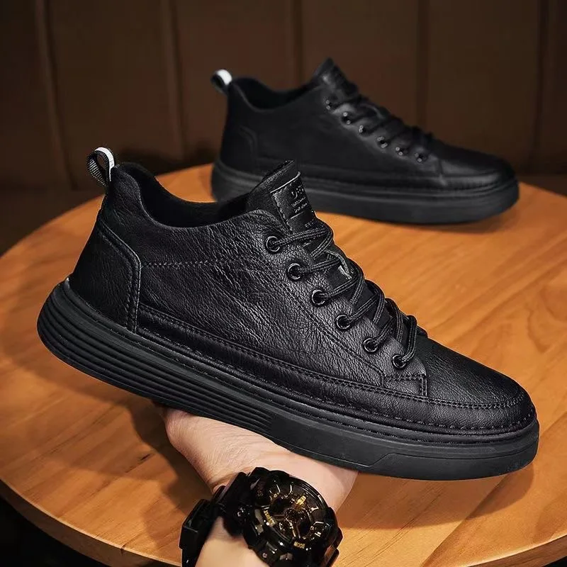 Man's Sneakers New Breathable Business Men Casual Shoes Autumn Non-slip Designer Black Leather Shoes for Men Zapatos Para Hombre