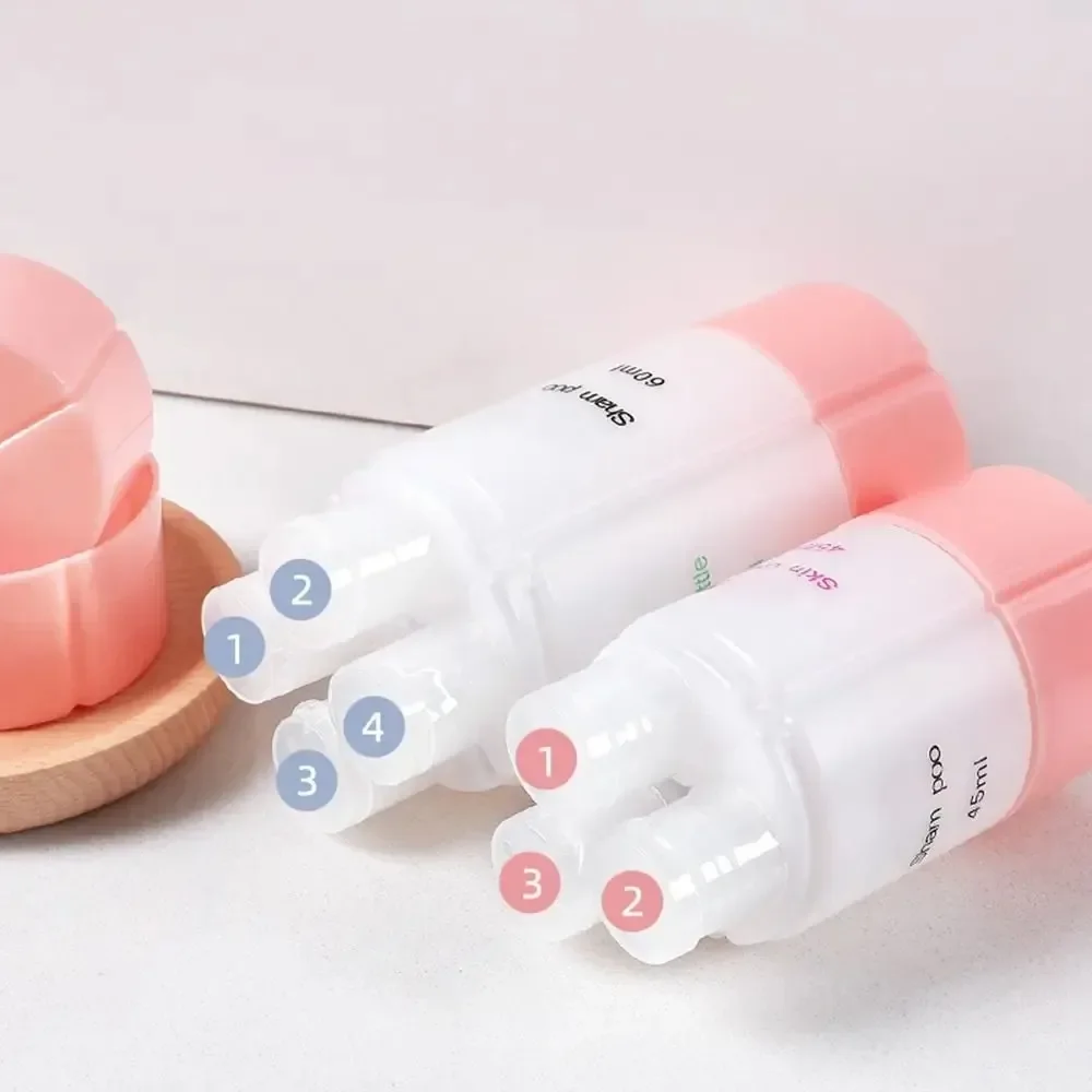 3-in-1 Travel Bottle Set Organized Leak Proof Travel Essentials Tube Sets Dispensing Containers for Shampoo Lotion 45ml 3/4pcs