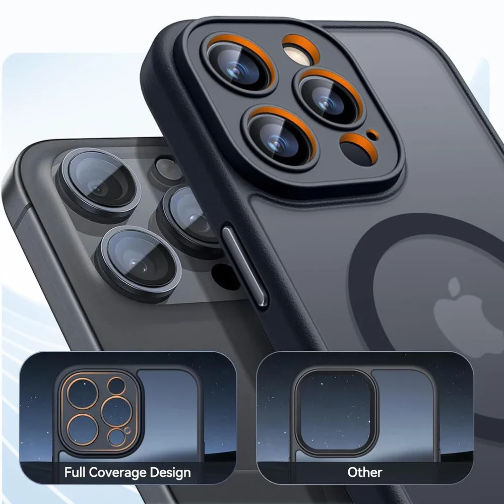 Luxury Matte Translucent Shockproof Magnetic Case For iPhone 17 Pro Max 16 15 14 Plus 13 12 11 Pro Max 17Air 16e Magsafe Cover - náhled 3