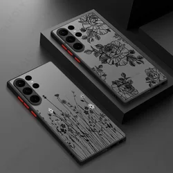 Luxury Rose Flower Plants Case For Samsung Galaxy S23 S22 Ultra S21 S20 FE S24 S25 Plus A56 A34 A55 A52 A53 A54 5G Coque Cover