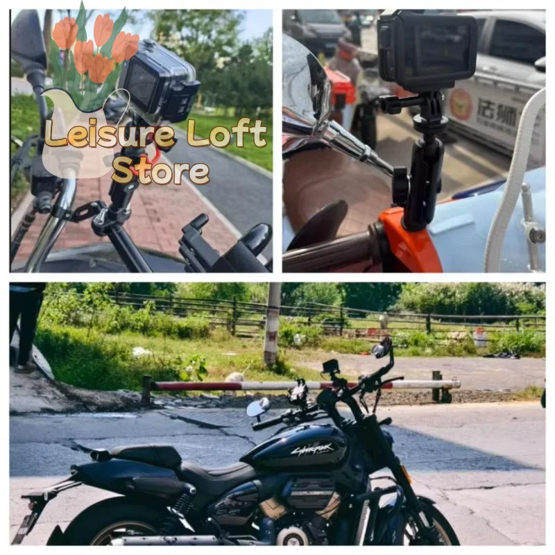 Universal Anti-scratch Action Camera Handlebar Mount 360° Rotatable Bracket for Motorcycle Cycling Riding