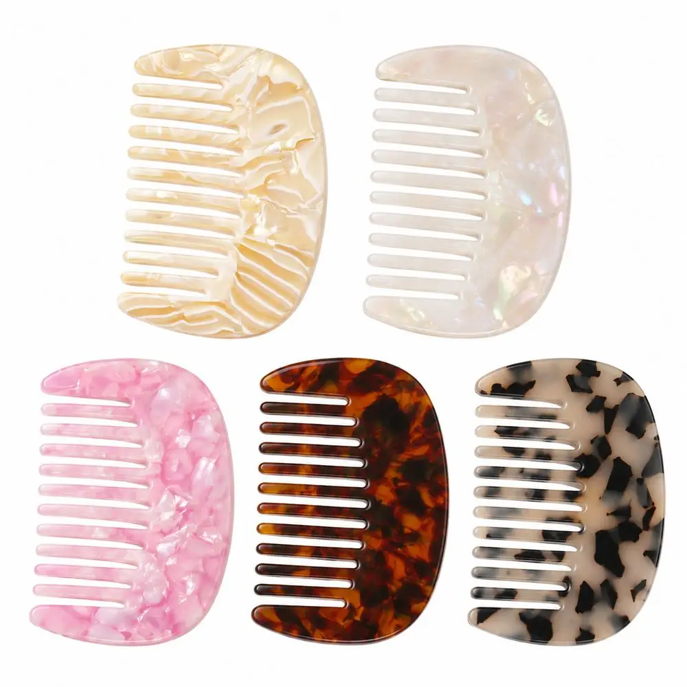 Marble Pattern Hair Comb Cellulose Acetate Marbled Acetate Comb Anti-Static Ergonomic Wide Tooth Comb