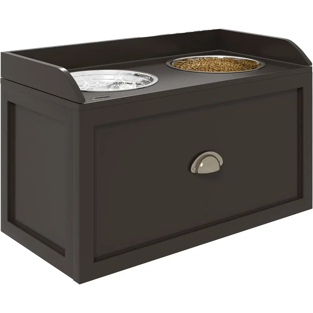 

Elevated Dog Feeding Station with Storage for Large Breeds, Removable Bowls