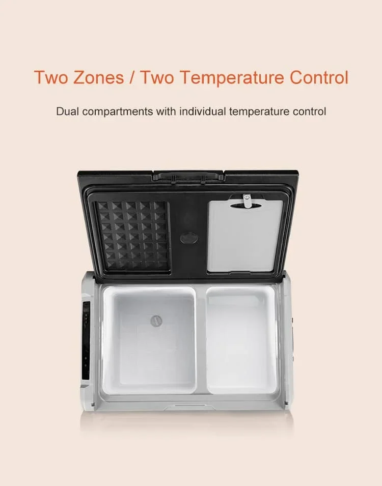 TW55 55L Portable Car Refrigerator Freezing and Refrigeration Separation Household Car Dual-use Travel Camping Refrigerator