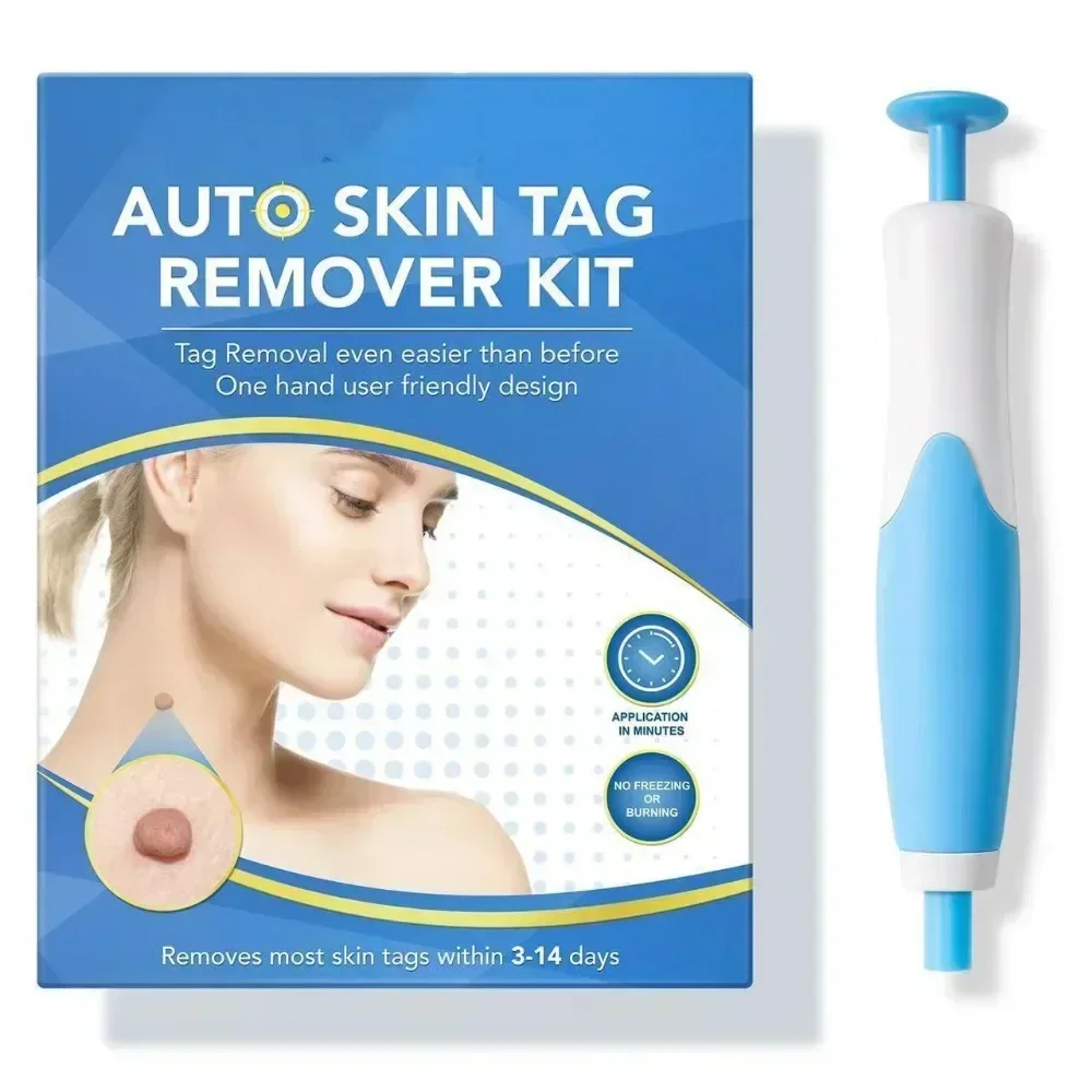 2-IN-1 Auto Skin Label Mole Acne Wart Removal ปากกา Skin Tag Removal ชุดเครื่องมือไม่เจ็บปวดด้วยทําความสะอาด Swabs Facial Skin Care เครื่องมือ