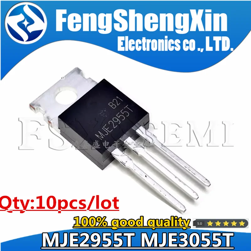 10pcs/lot MJE2955T MJE2955 MJE3055T MJE3055 TO-220 Power Transistors
