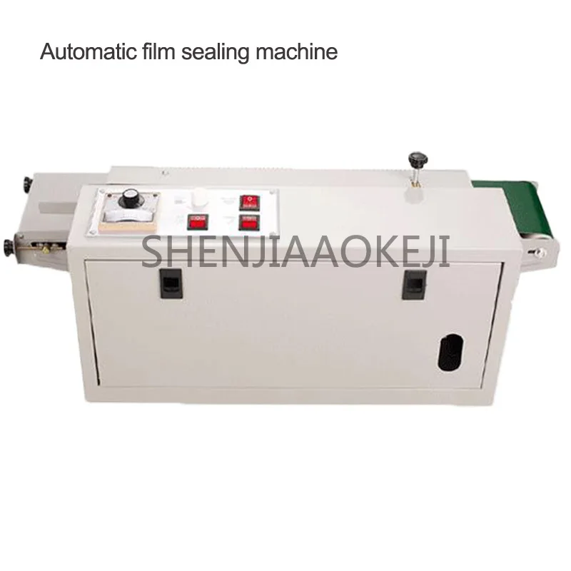 FR-900 Horizontal Continuous Band Sealer Printable Date Film Bag Automatic Heat Sealing Machine Food Sealer 220V/110v