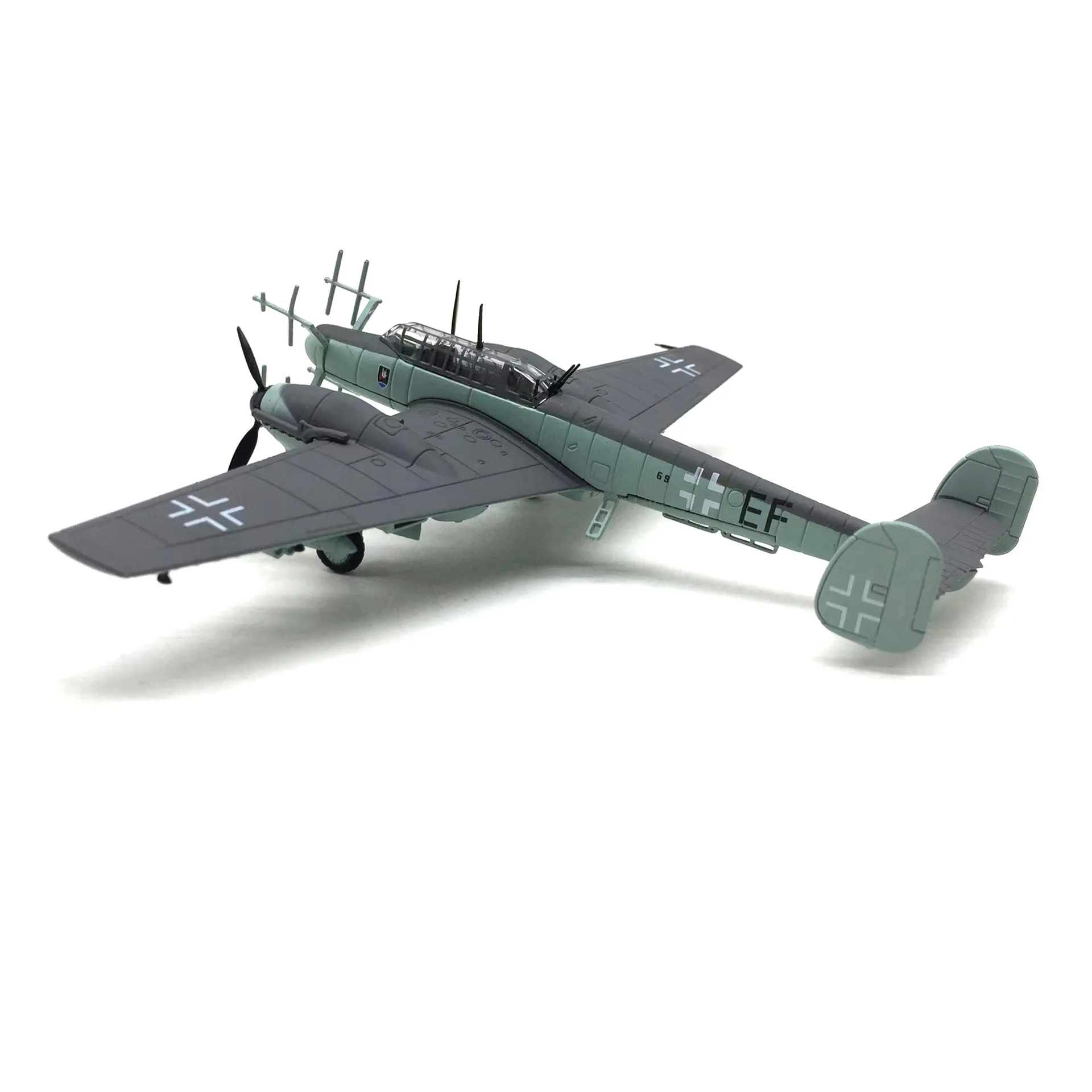 Modele samolotów myśliwskich nocnych Bf-110 G-4 w skali 1/100 z okresu II wojny światowej, zabawki, odlewane z metalu, model wojskowy, ozdoby.