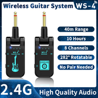 2.4Ghz Wireless Guitar Transmitter Receiver Built-in Rechargeable Wireless Guitar Transmitter For Electric Guitar Bass 48K/16bit