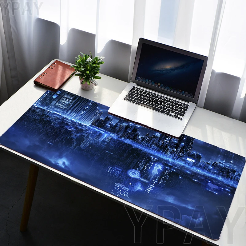 Neon City Scenery Large Mouse Pad 100x50cm Computer Mousepads Gaming Mousepad Big Keyboard Mat Gamer Mouse Pads Desk Mats
