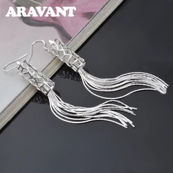 Aravant 925 Silver Long Tassels Drop Earring For Women Girls Fashion Jewelry