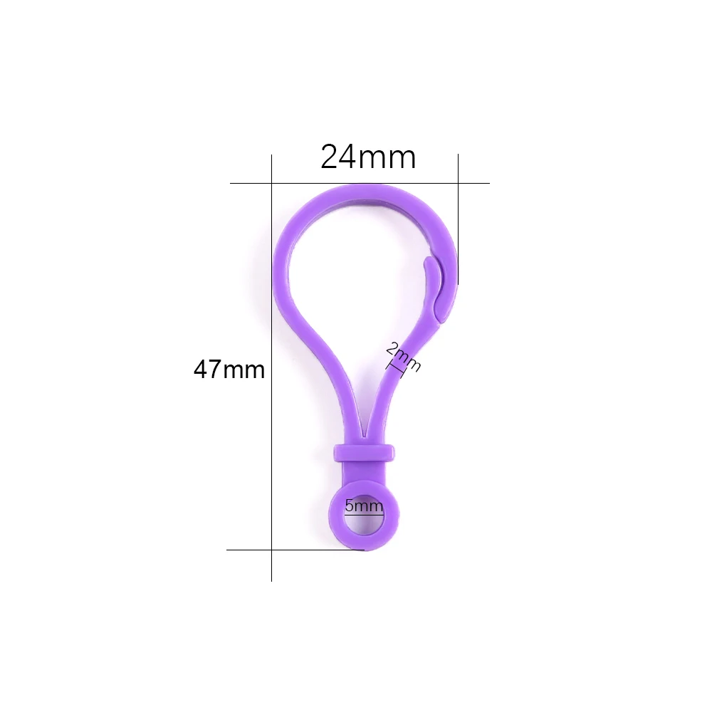 10pcs  24x47mm Mixed Plastic Snap Lobster Clasp Hooks DIY Jewelry Making Findings for Keychain Toys Bags Accessories