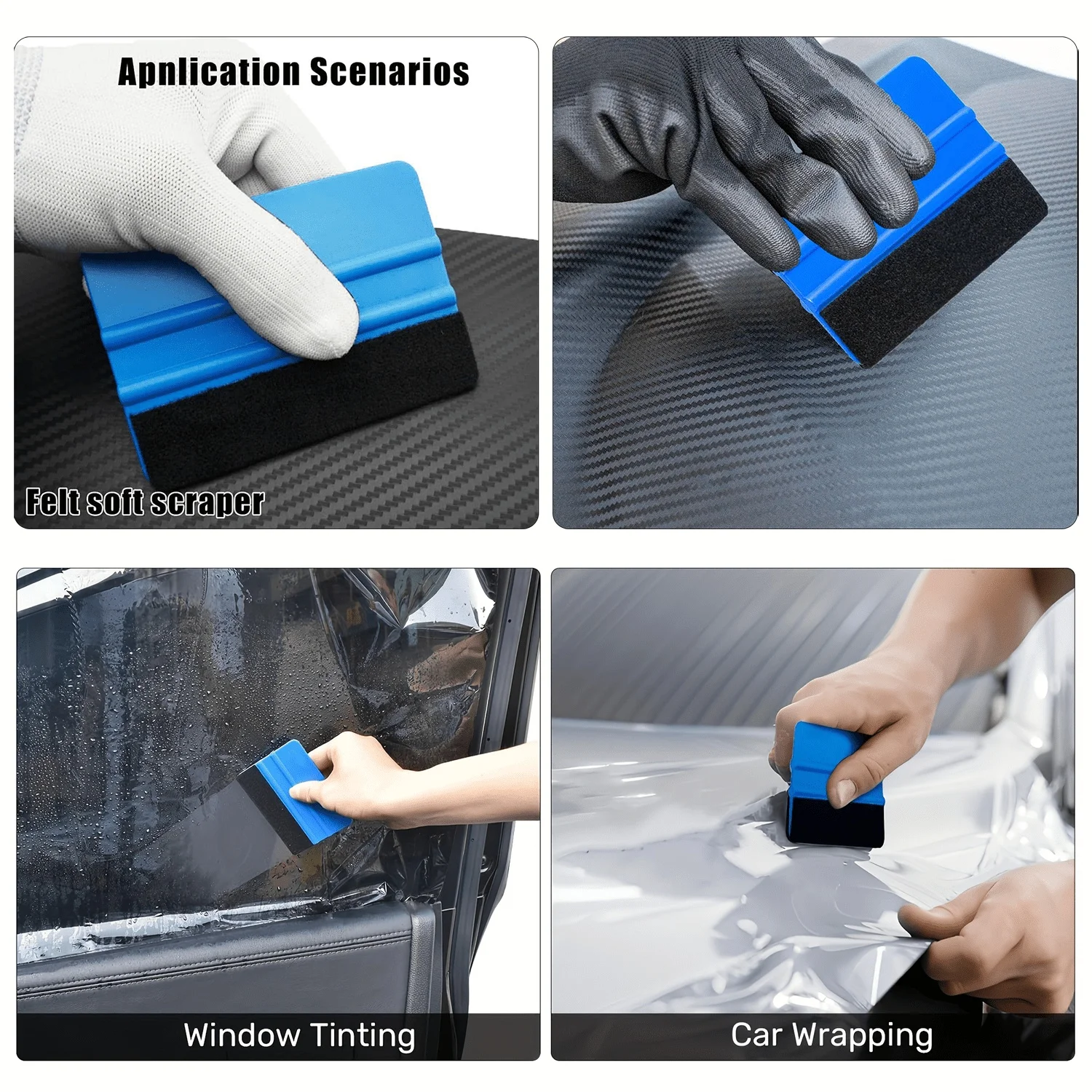 11pcs Car Vinyl Wrap Application Kit  Includes Precision Craft with Spare Blades Felt Edge Squeegee Edge Tools for Decal Sticker view 2