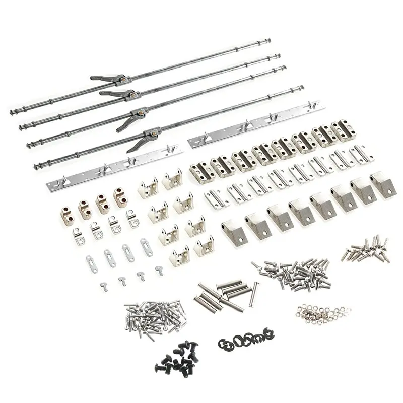 WOWFU-1/14 RC Container Door Metal Lock Rod Hinge DIY Upgrade Kit Simulation Modification Parts