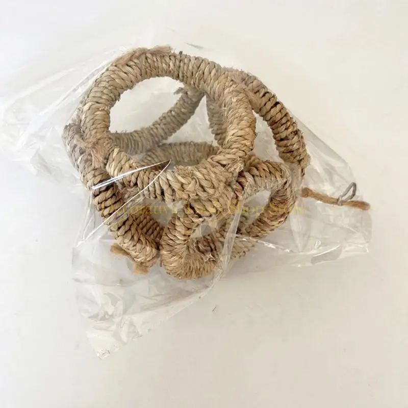 Qx2e Parrots Swing Scratchers Baars Rings Bird Rings Cage Toy Rack Toy Branch Swing Straw Rings Fun Swing