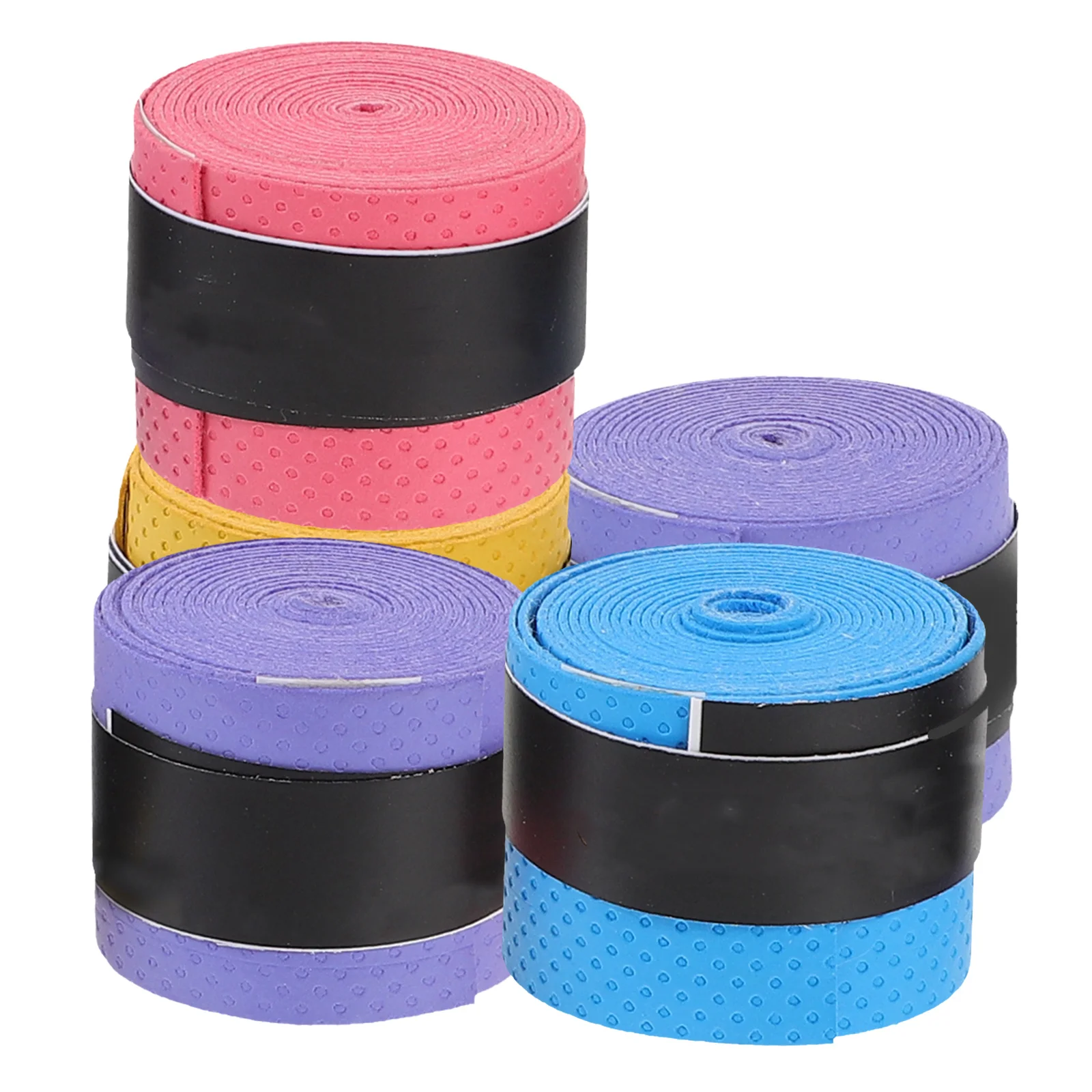 5Pcs Breathable Fishing Rod Handle Wrap PU Grip Tape Sweat Absorbing for Racket Bike Handlebar Anti Vibration Comfortable Hold