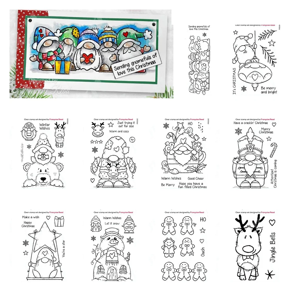 Christmas Gingerbread Stamps and Dies 2023 New Snow Gnome Die Cutting Dies Craft Making Scrapbooking Photo Albums Decoration