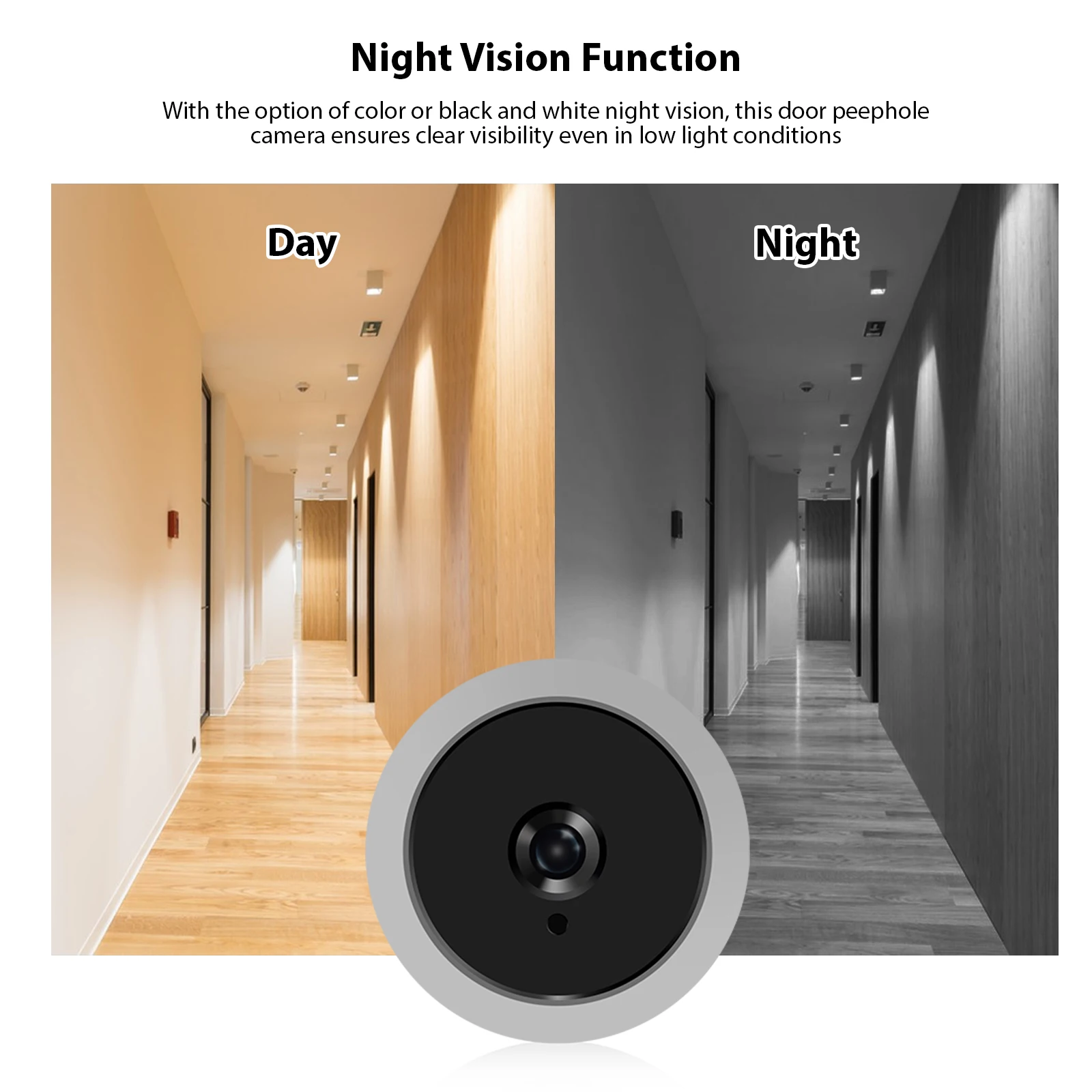 2MP 1080P 3.97\'\' Door Monitor Peephole Camera Type-C Rechargeable for Apartment Door LCD Digital Peephole Viewer Color IR Camera