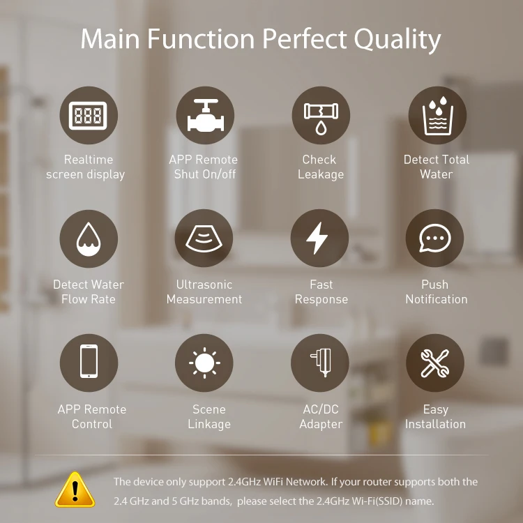 WiFi Smart Water Valve Meter for RV with Ultrasonic Technology and Voice Control