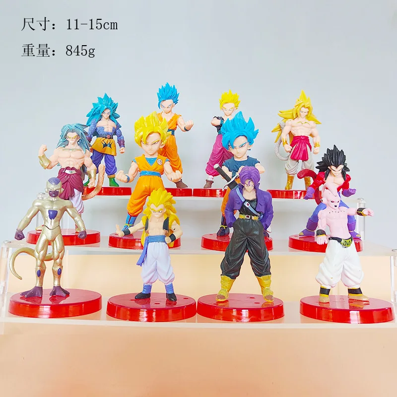 Seven Dragon Ball 12-piece set of toy figurines, anime plastic figurines, decorative display models, birthday gift