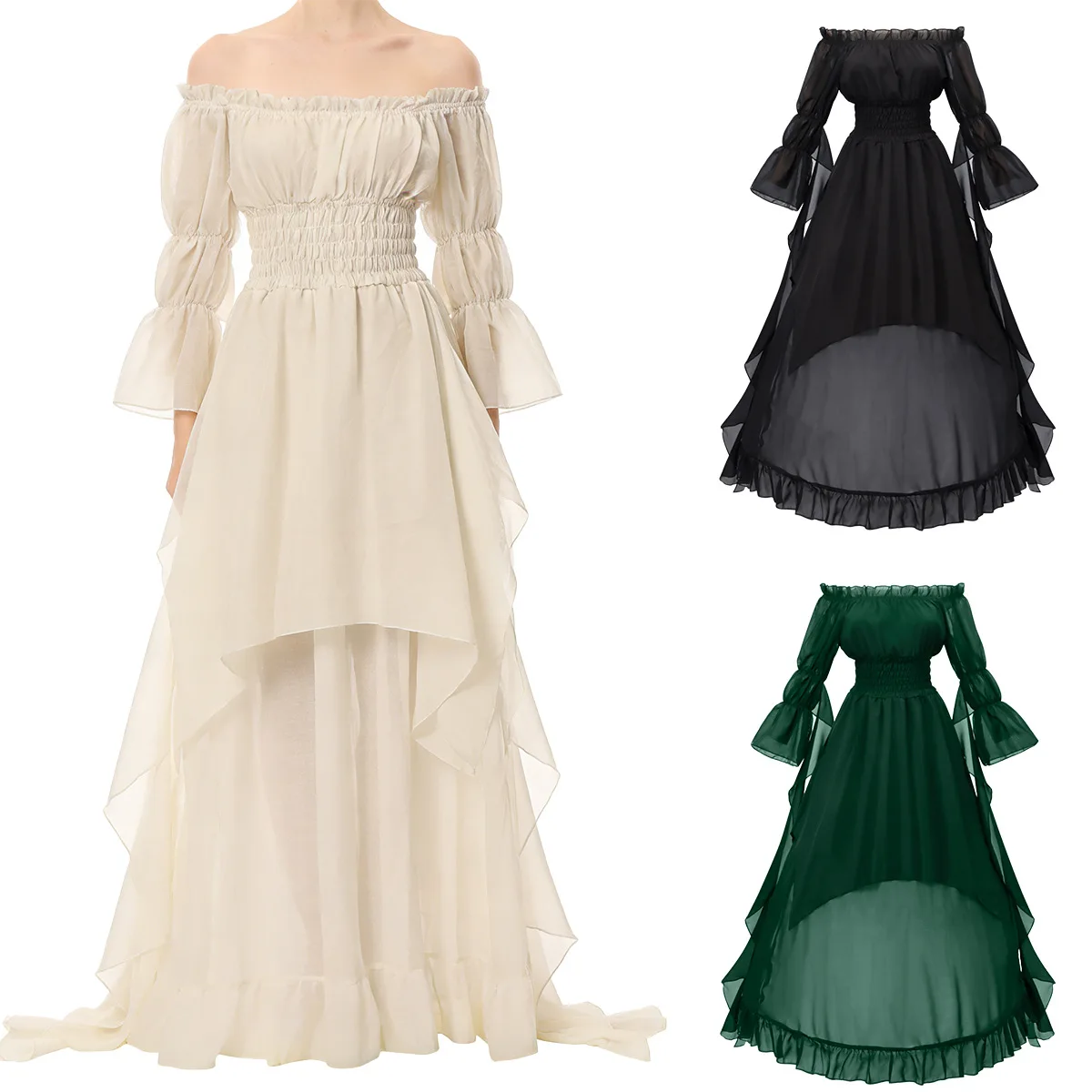

Renaissance Costume Women Medieval Dress Pirate Irish Ren Faire Victorian Halloween Dresses