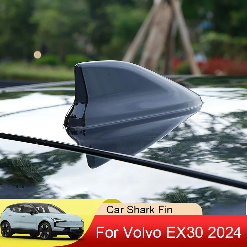 Car Roof Shark Fin Decorative Aerial Antenna Cover Sticker Base Roof Style Auto External Accessories For Volvo EX30 2024 2025