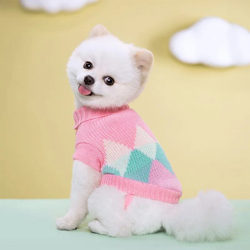 Herbst Winter Bunte Haustier Katze Hund Pullover Warme Mantel Für Kleine Mittelgroße Hunde Kätzchen Pullover Welpen Strickwaren Warme Haustier Hunde Kleidung