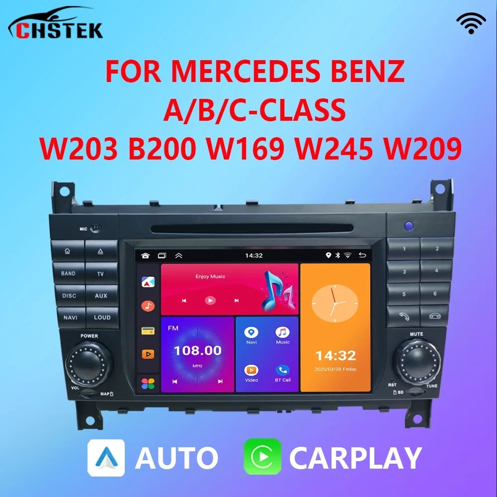 Radio Multimedia para coche Mercedes Benz Clase C/G W203 W203 CLC CLK W209 W463 pantalla estéreo reemplazar Bluetooth Android pantalla táctil