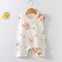 2025 Baby Summer Sleeveless vest onesize Romper Newborn Infant Onesie Toddler Jumpsuit Boys Girls Outfit Children Clothing