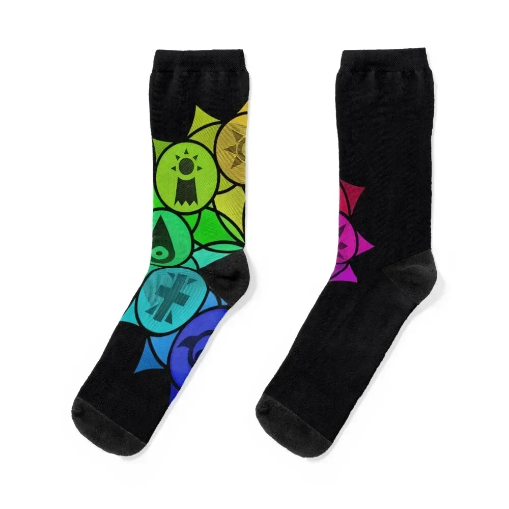 

Digimon Crests Mandala Socks bright garter Thermal man winter man luxury Socks Women's Men's
