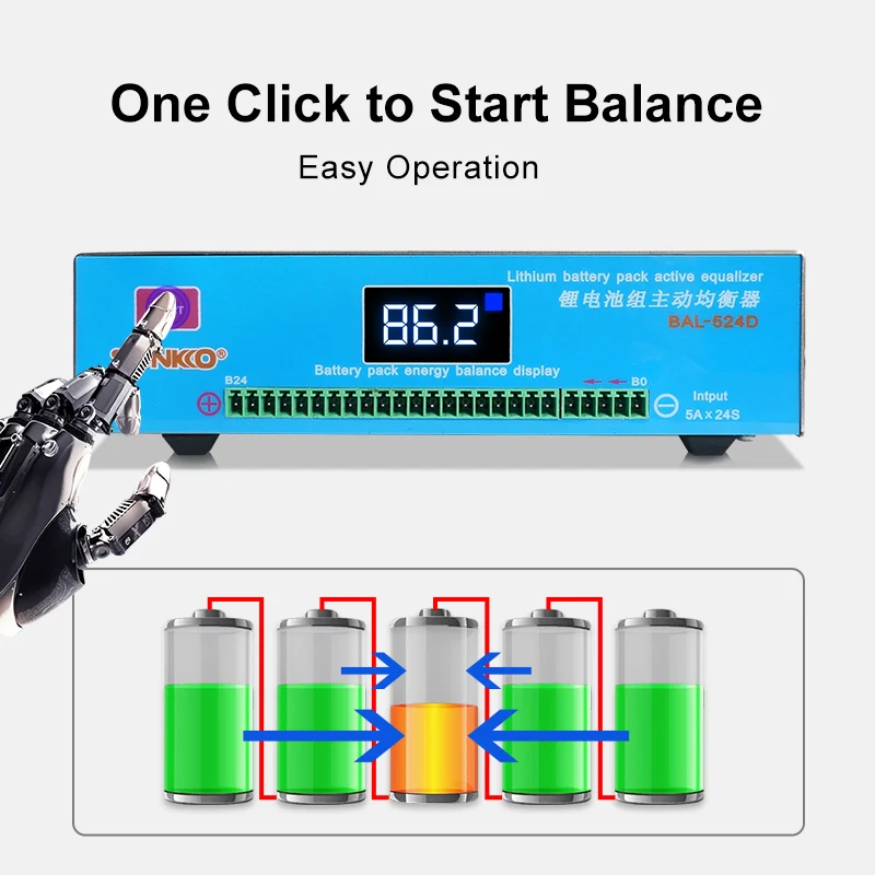 SUNKKO BAL-524D 524D 5A 4~24S Lithium-Akku Transformator Wechselrichter Aktiver Equalizer Balancing Balancer