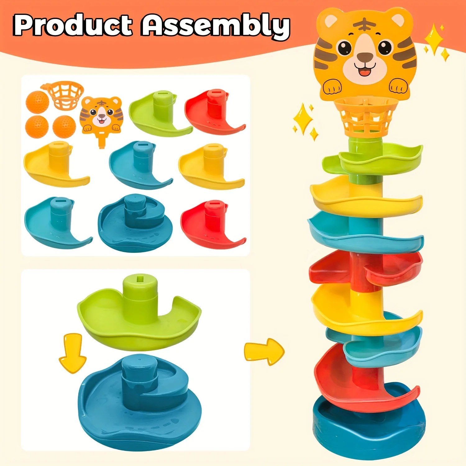 Interactieve ballentoren voor jongeren - Educatief speelgoed met rollende ballen en druppelmechanisme - Duurzaam ABS-materiaal