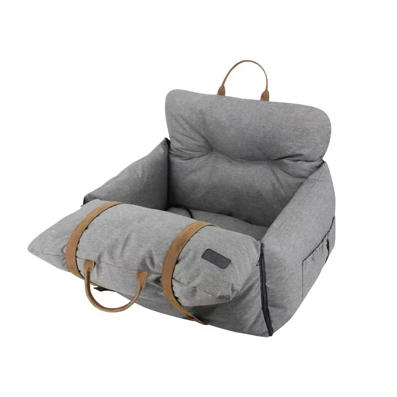 Luxury and Modern Dog Car Booster Seat Waterproof Pet Car Bed with Removable Cushion Solid Outdoor Travel Pet Bed