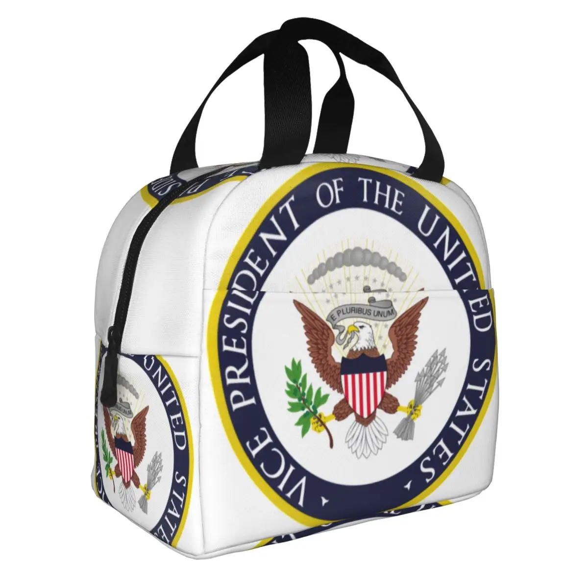 Usa President Seal Flag Coat Of Arms Insulated Lunch Bag for Women Leakproof Cooler Thermal Bento Box office Work School